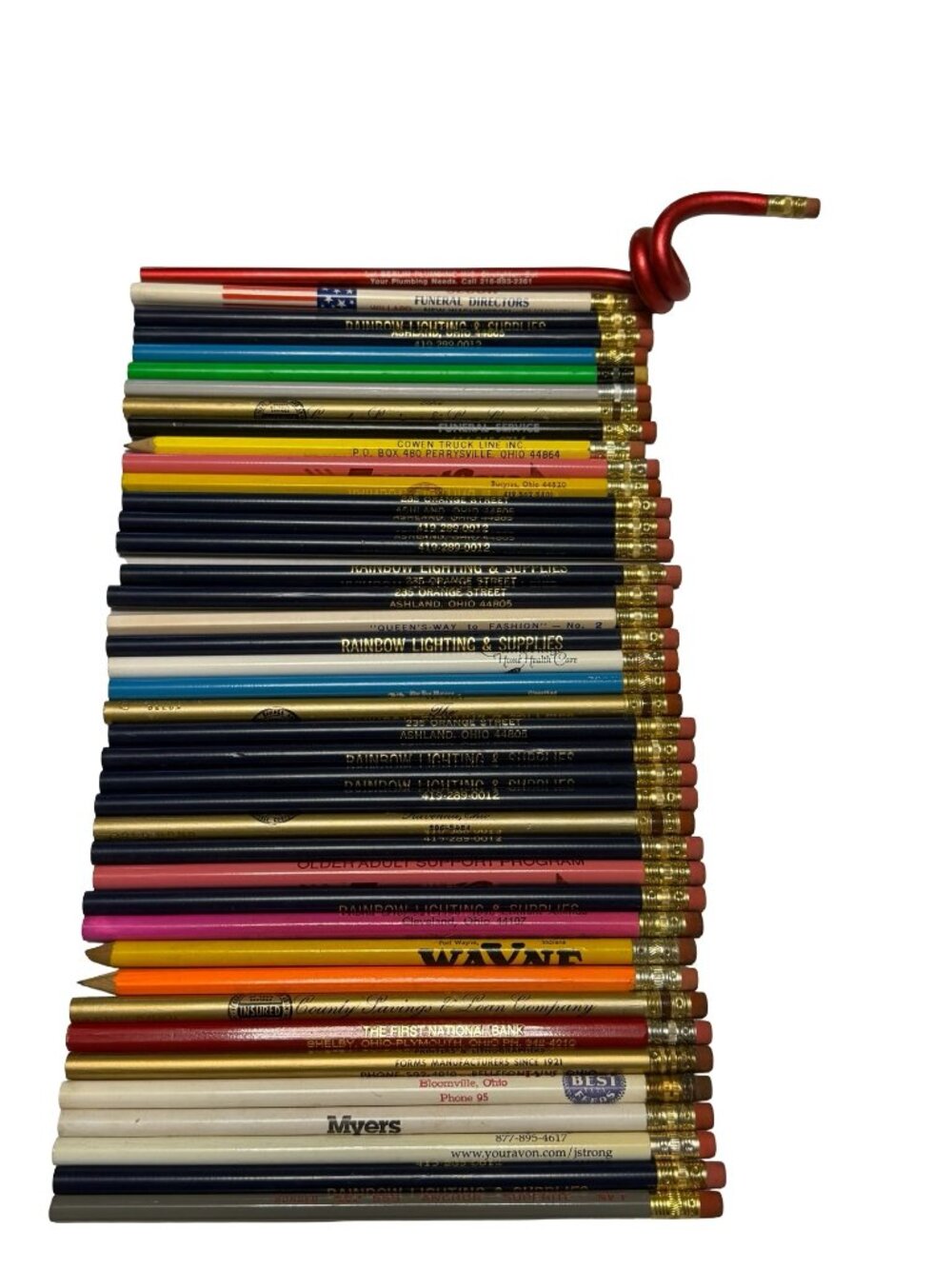 Lot of 41 Vintage Advertising Pencils Promotional Business Souvenir Wood Pencil